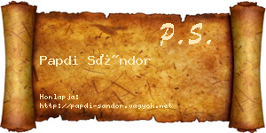 Papdi Sándor névjegykártya