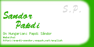 sandor papdi business card