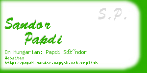 sandor papdi business card